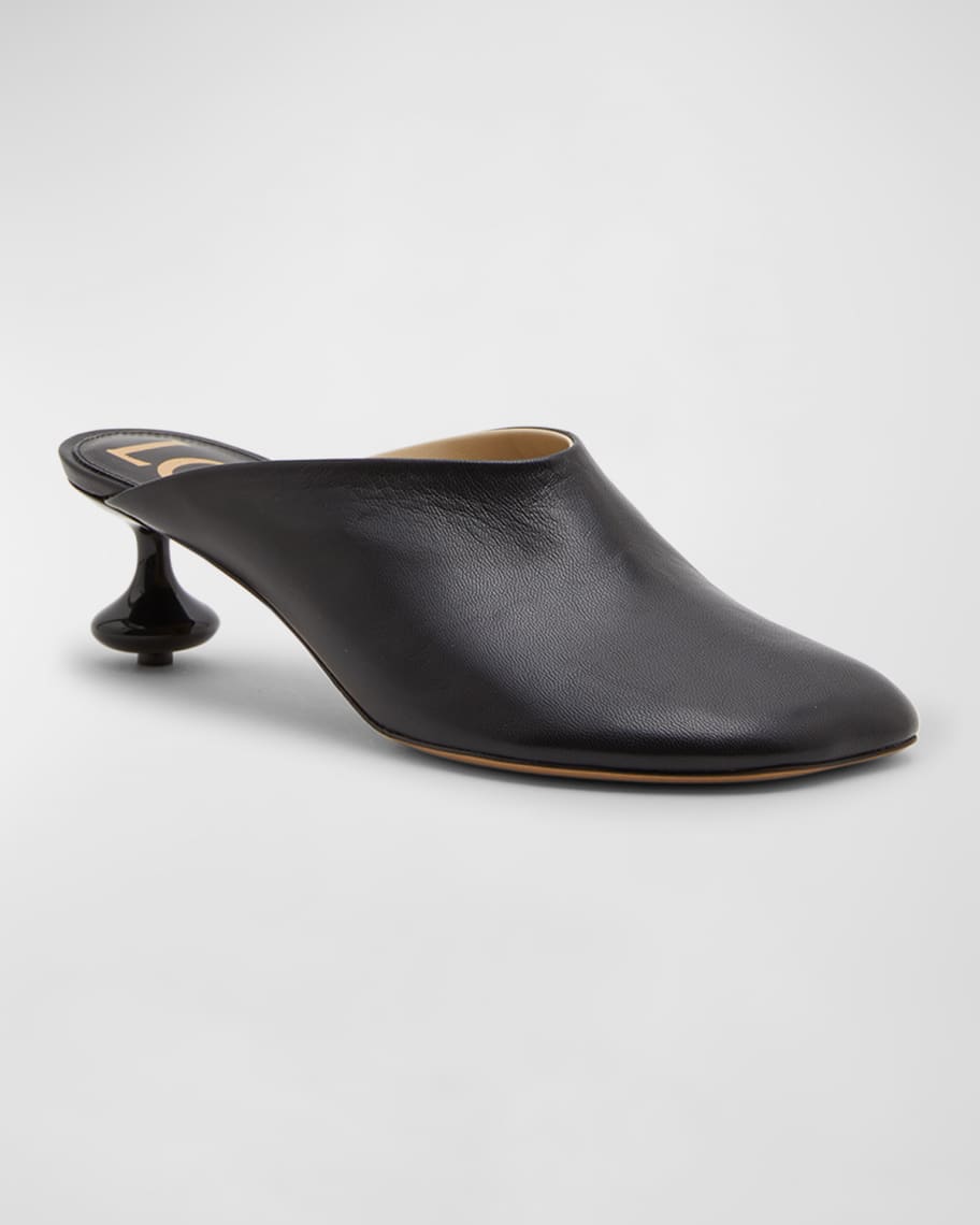 Loewe Low Rise Leather Stiletto Mules