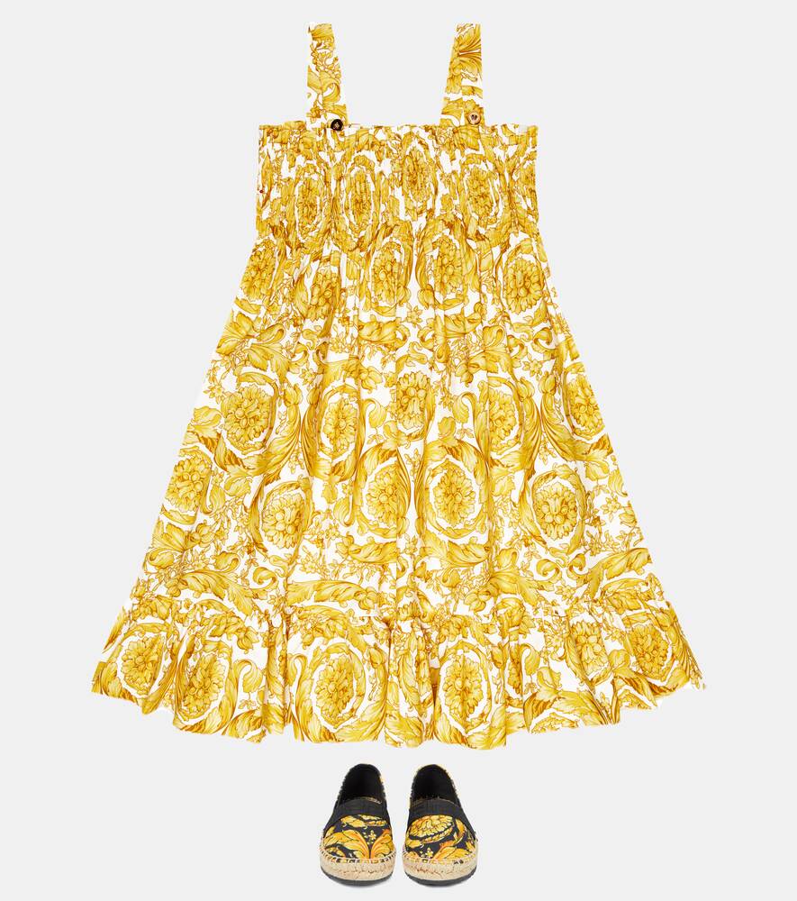 Baroque cotton dress Versace, yellow