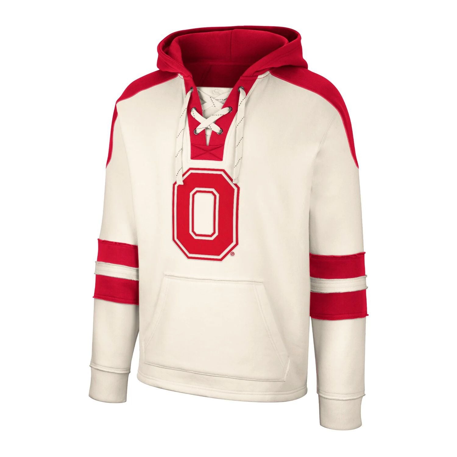 هودي رجالي من Ohio State Buckeyes برباط 4.0 Vintage Colosseum Pullover باللون الكريمي