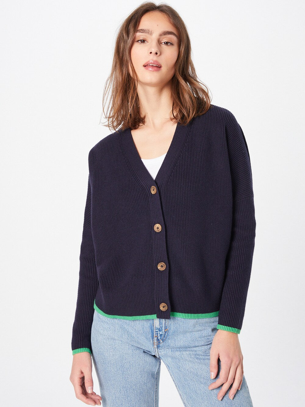 Knitted cardigan Sliver, dark blue