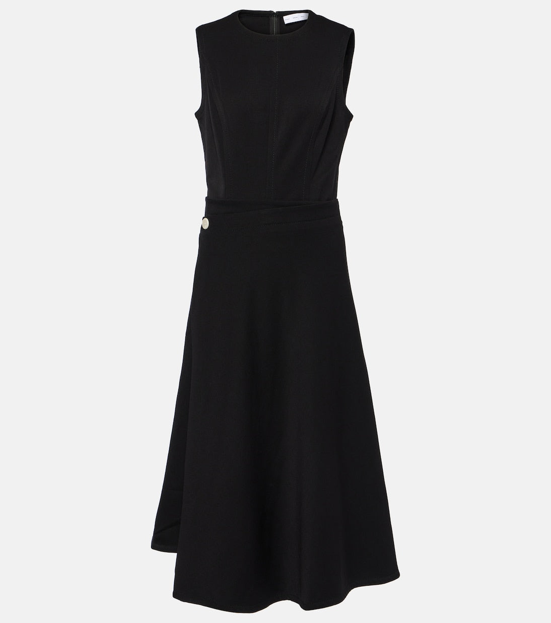 White label ivy Proenza Schouler midi wrap dress, black