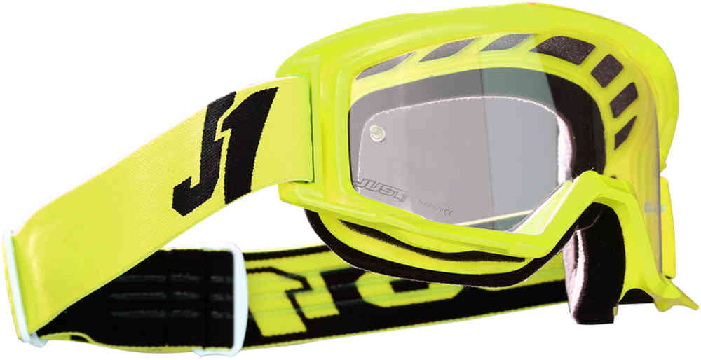 Vitro Just1 Motocross Goggles, Neon Yellow