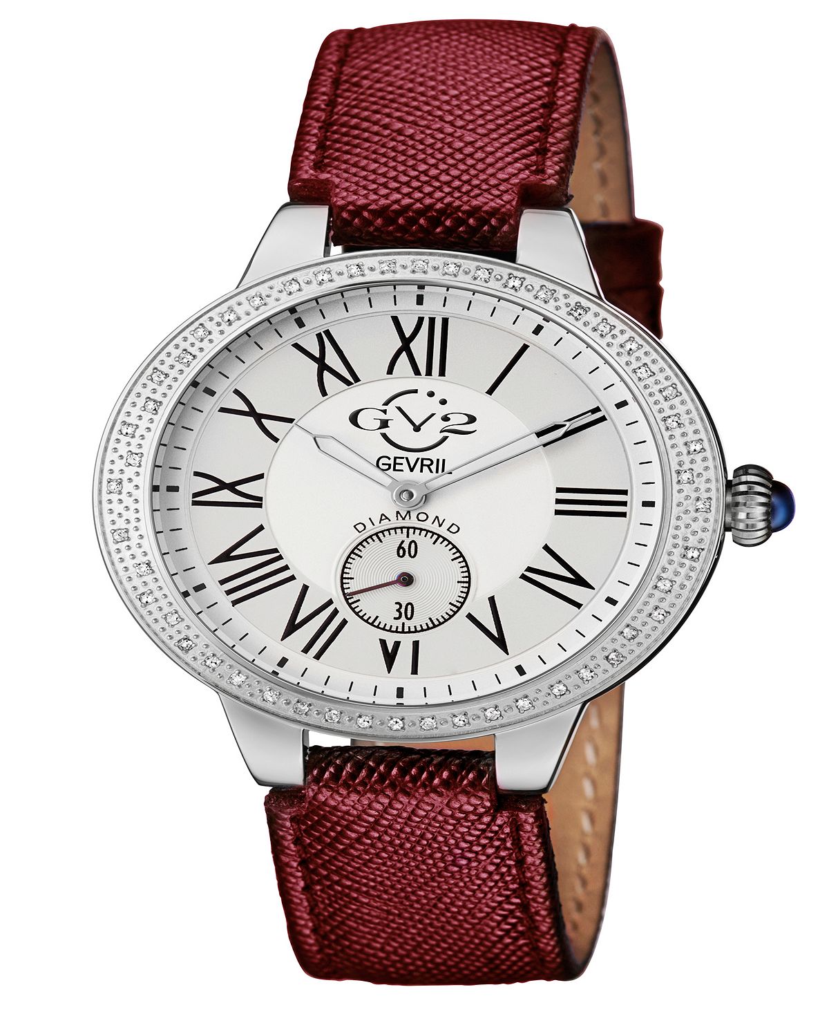 Women's watch Astor Swiss quartz burgundy made of genuine leather with a 40 mm strap Gevril