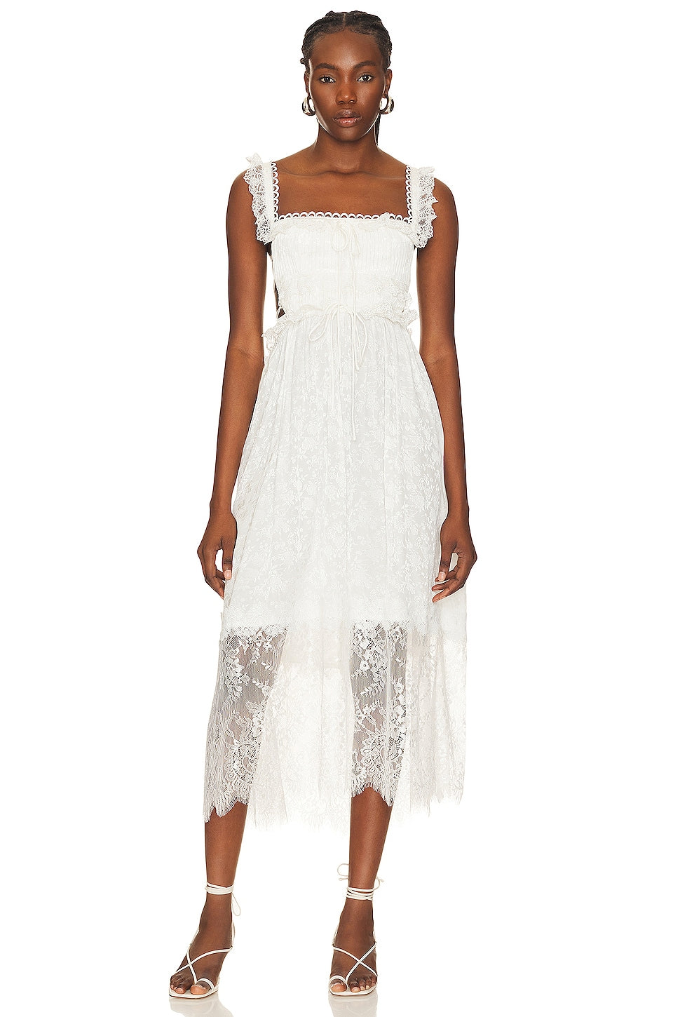 For Love & Lemons Deane midi dress, white