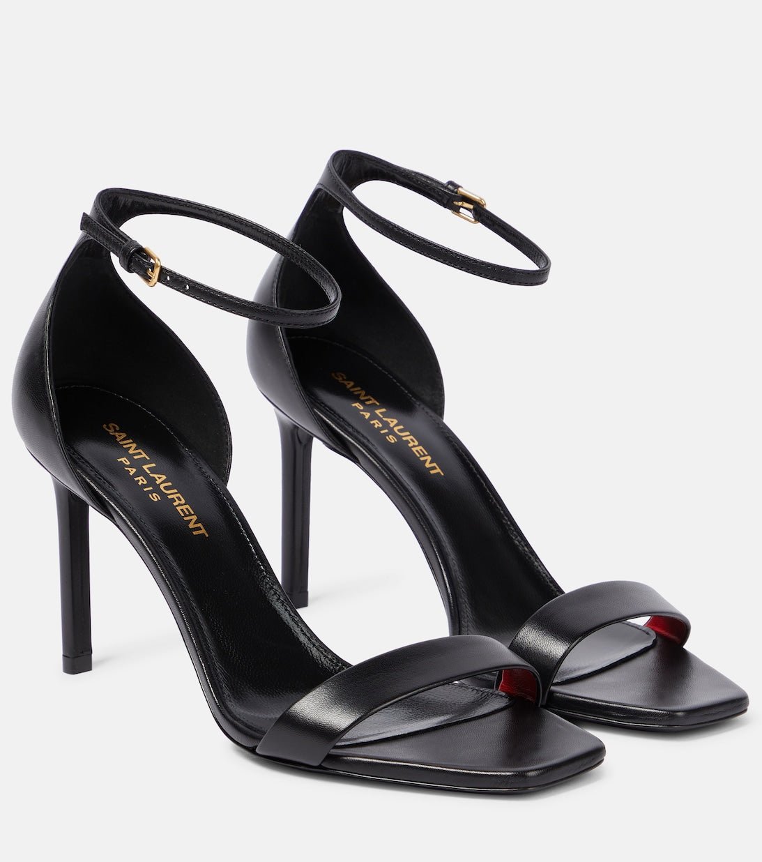 Amber 85 Saint Laurent leather sandals, black