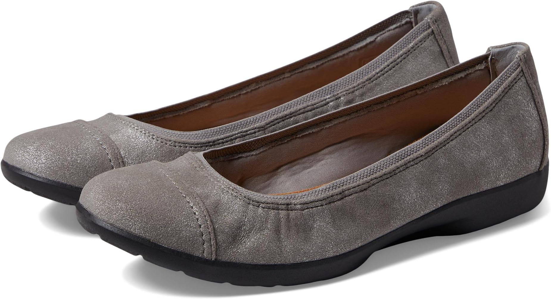 Meadow Opal Clarks Flats in Pewter Metallic