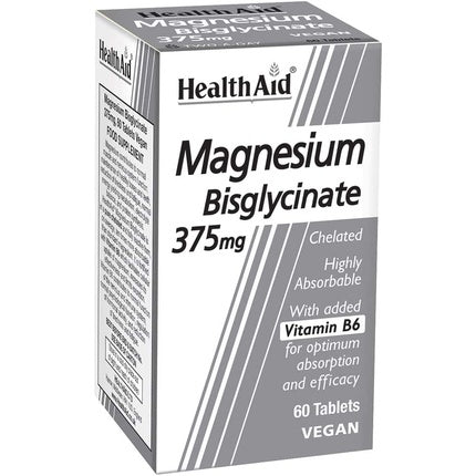 Vegan Magnesium Bisglycinate Tablets, 60 Pieces, Healthaid