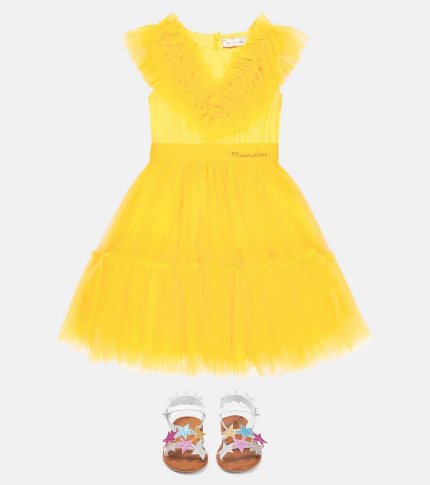 Monnalisa tulle dress, yellow