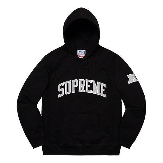 سويت شيرت Supreme SS19 x NFL Raiders 47 بغطاء رأس، أسود