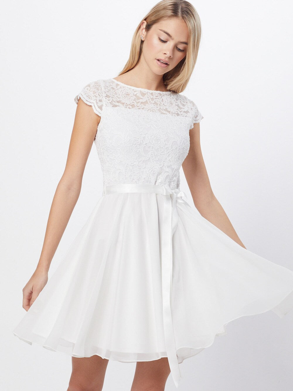 Swing cocktail dress, white