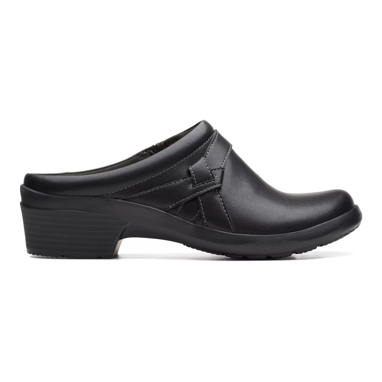 Clarks Angie Mist Clarks Women's Leather Clogs, Black