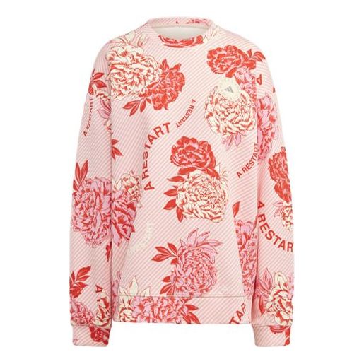 Sweater (WMNS) Adidas x Stella McCartney Boxy Floral Sweatshirt 'Pink', pink