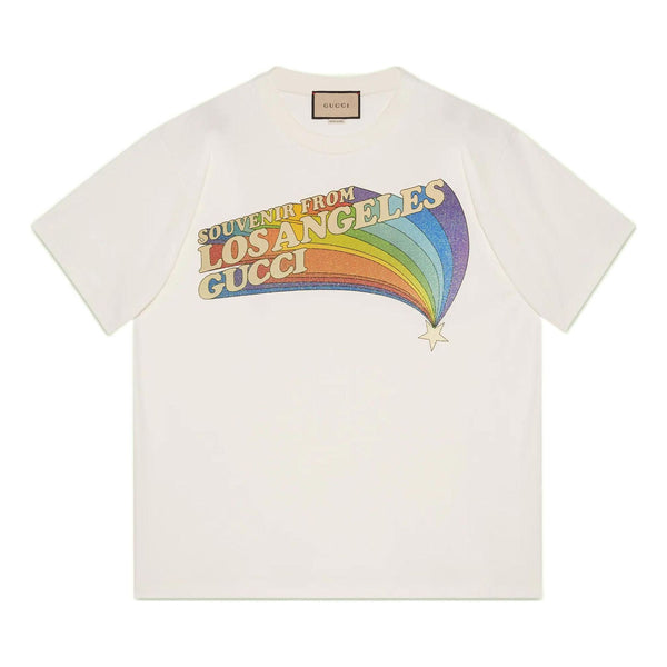 تي شيرت GUCCI SS22 Love Parade Rainbow Tee 'White'، أبيض