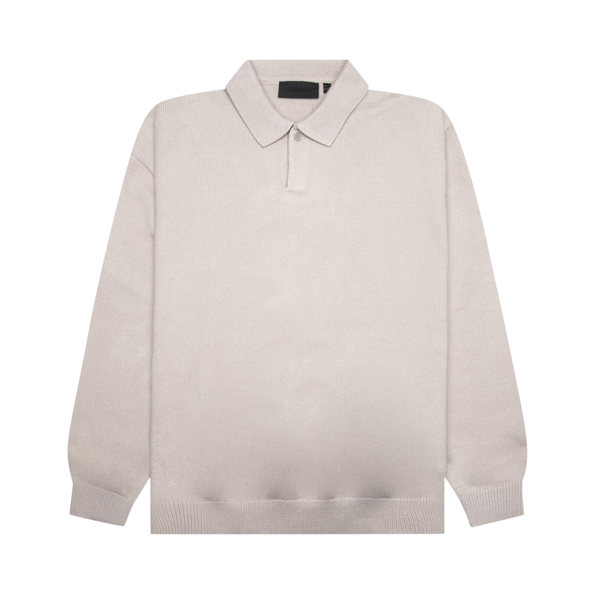 قميص بولو محبوك من مجموعة Fear of God Essentials Silver Cloud