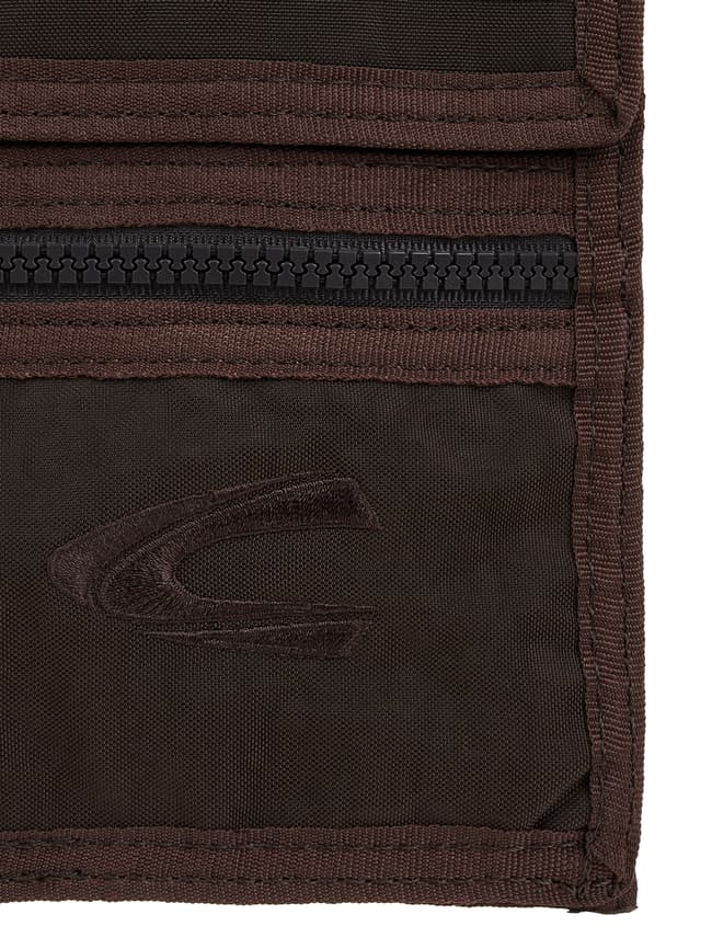 Wallet with shoulder strap camel active, dark brown