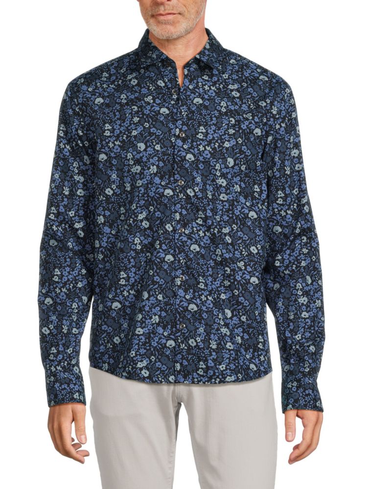 Hugo Floral Ermo Casual Sports Shirt, Navy