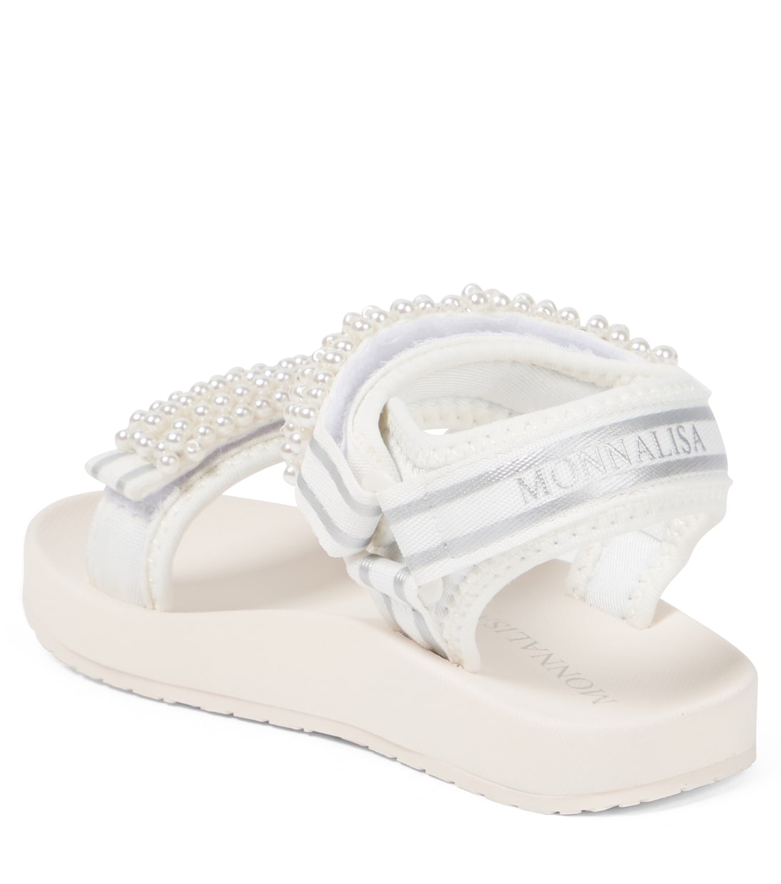 Tecno sandals with faux pearls Monnalisa, white