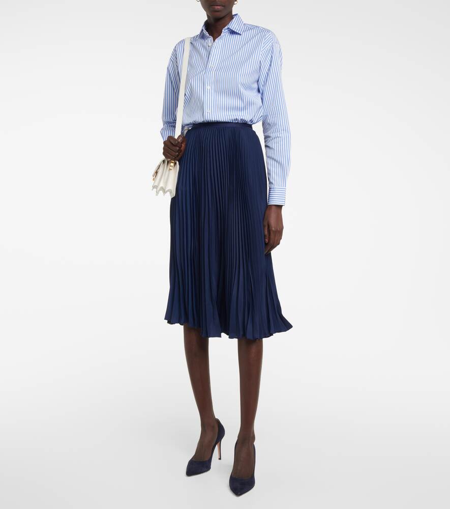 POLO RALPH LAUREN pleated georgette midi skirt, blue