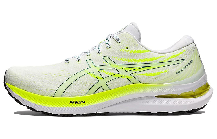 ASICS Gel-Kayano 29 White Velvet Pine Safety Yellow