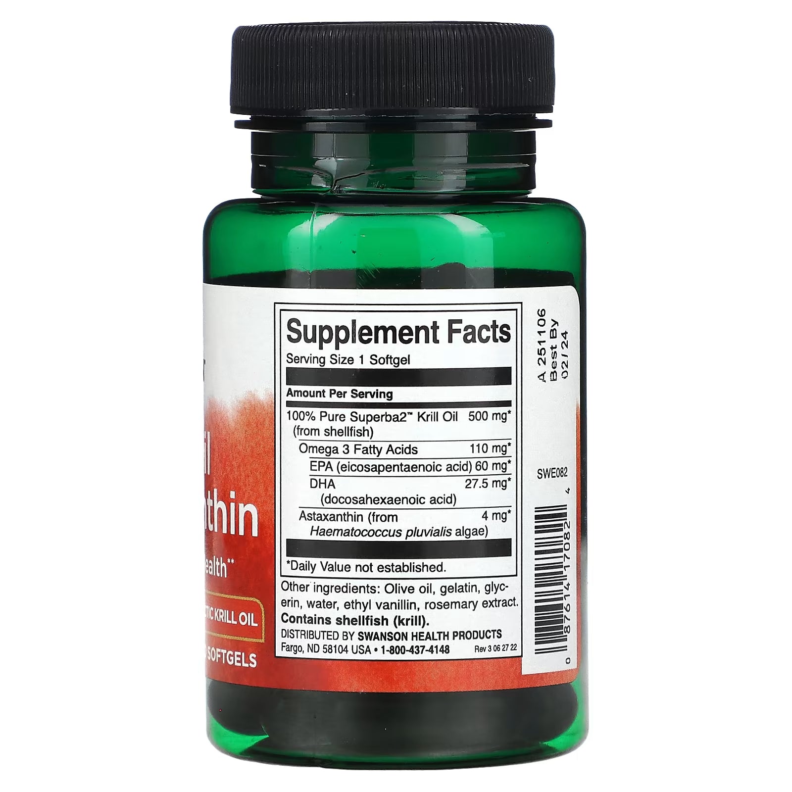 Swanson Krill Oil and Astaxanthin, 30 Softgels