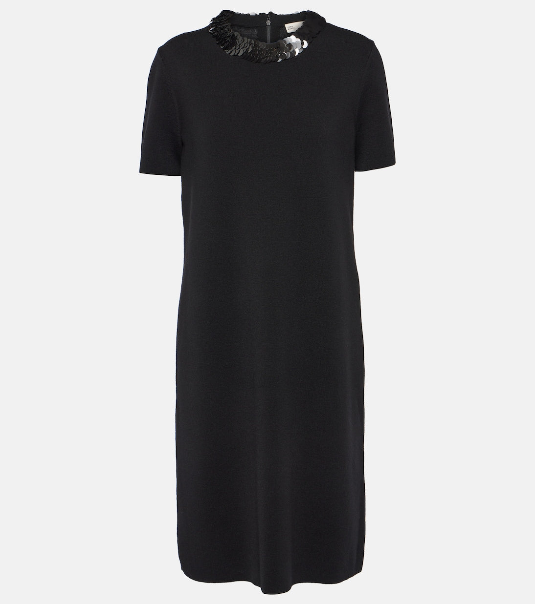 Tory Burch Sequin Wool Blend Midi Dress, Black