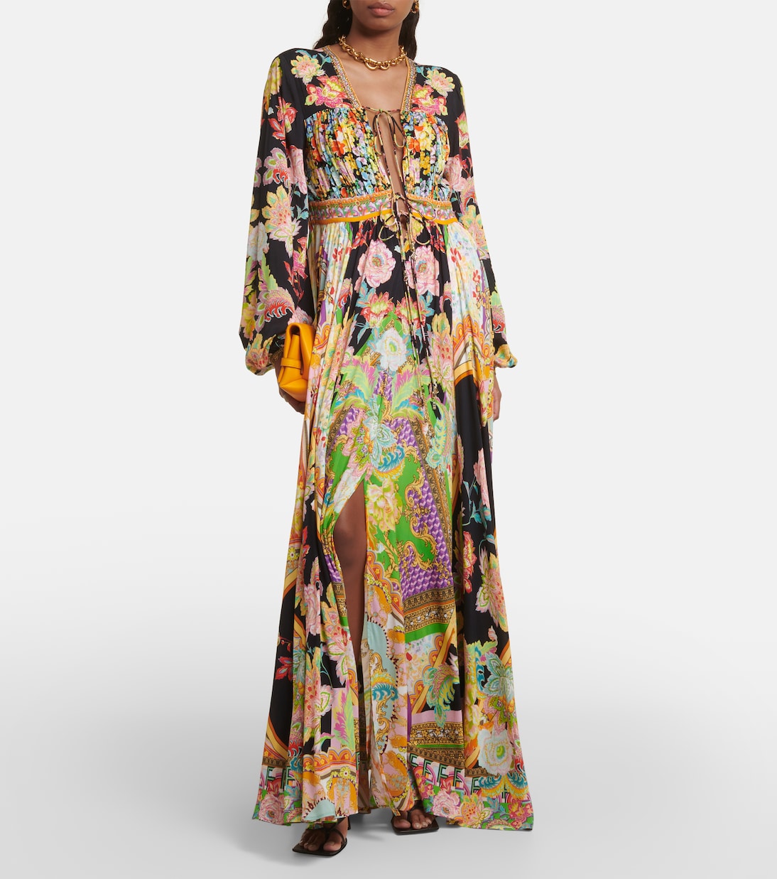 Maxi dress with Camilla print, multicolor