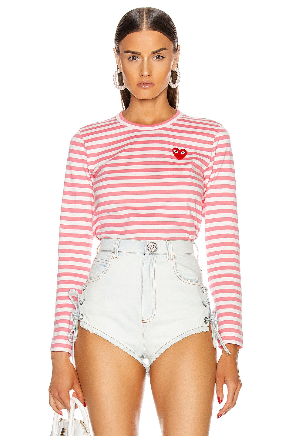 Comme des Garçons Striped T-shirt, pink