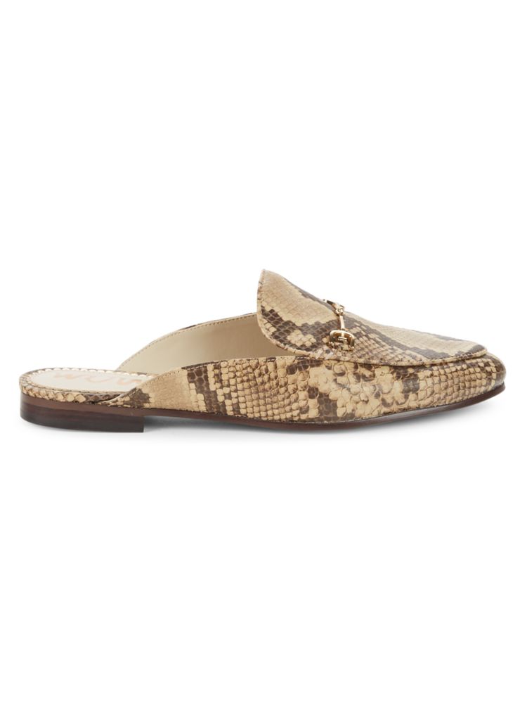 Sam Edelman Python Embossed Leather Linnie Mules in Camel