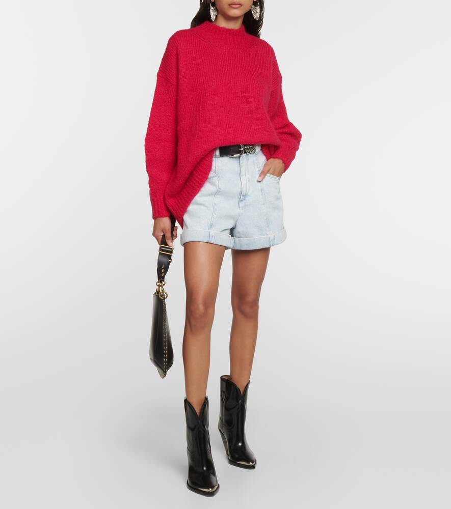 Idol sweater with mohair blend collar ISABEL MARANT, pink