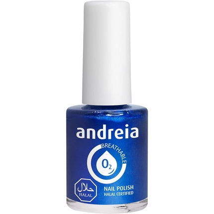 Andrea Halal Breathable Nail Polish Glossy Vegan and Cruelty-Free B13 Blue Shimmer 10 , 5 ml, Andreia