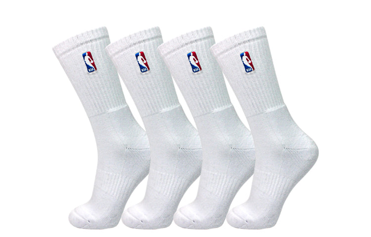 Unisex NBA Knee High Socks 4 Pairs (2 Pairs White + 2 Pairs Black)