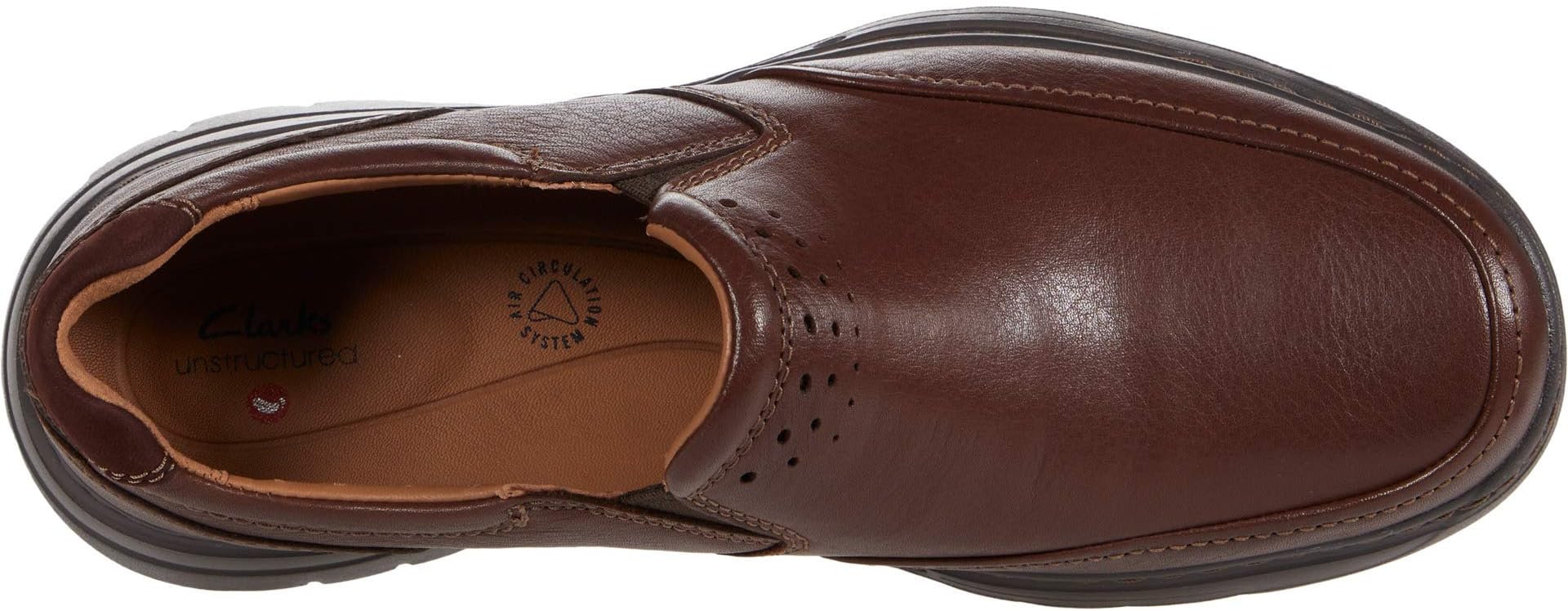 Un Brawley Step Clarks Loafers in Mahogany Tumbled Leather