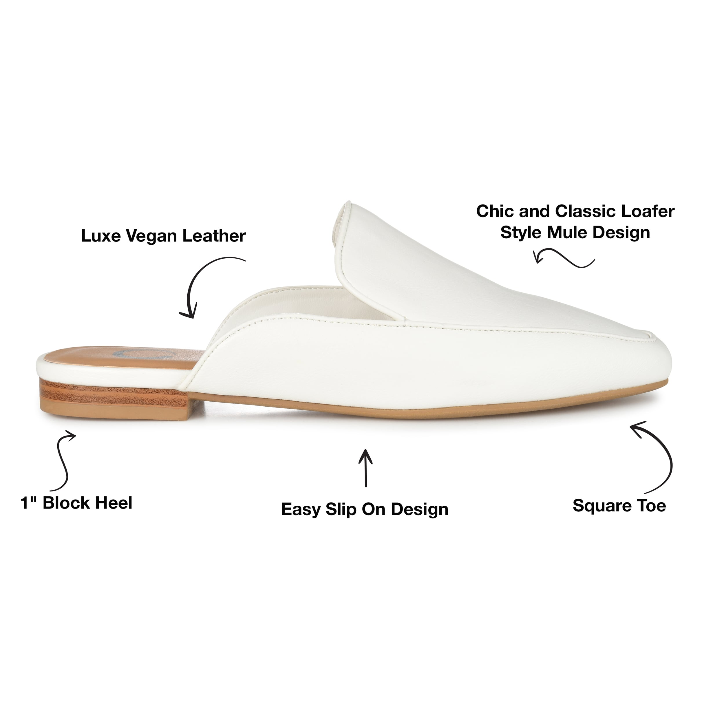 Journee Collection Akza mules, white