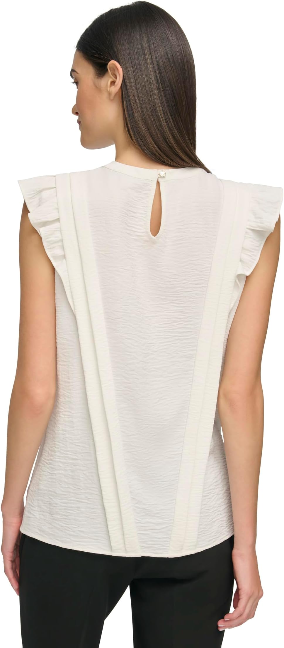 Tommy Hilfiger Ruffle Sleeveless Blouse, Ivory