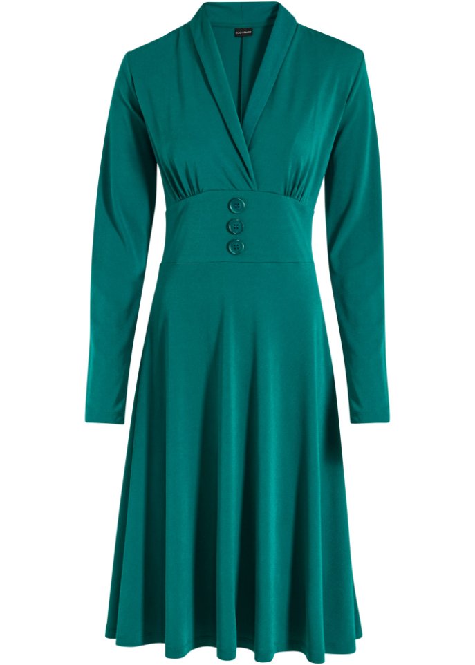 Bodyflirt Button Jersey Dress, Green