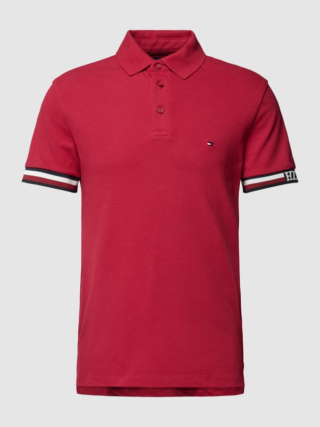 Tommy Hilfiger Label Polo Shirt, Cherry Red