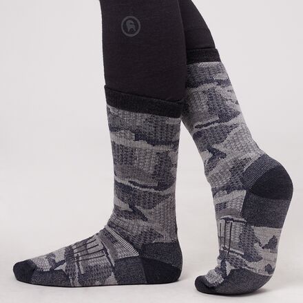 Simms Women's Medium Weight Merino Hiking Socks Hex Flo Camo Admiral