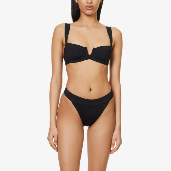 Clovelly Monday Swimwear bikini top, black