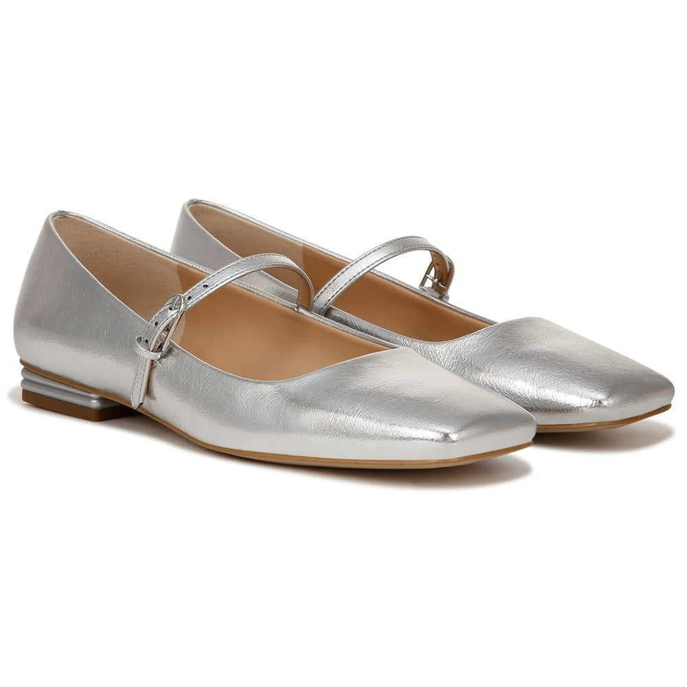 Tinsley Mary Jane Franco Sarto Women's Flat Shoes, Silver