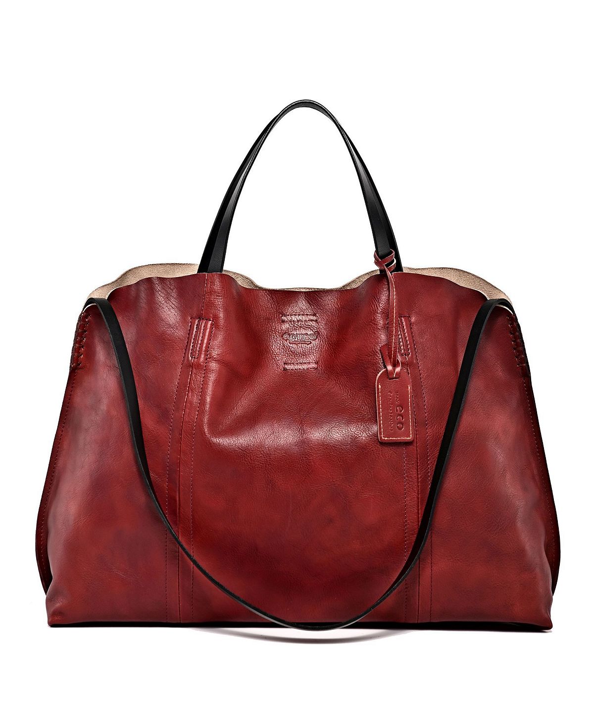 Women's large bag Forest Island made of genuine leather OLD TREND, red