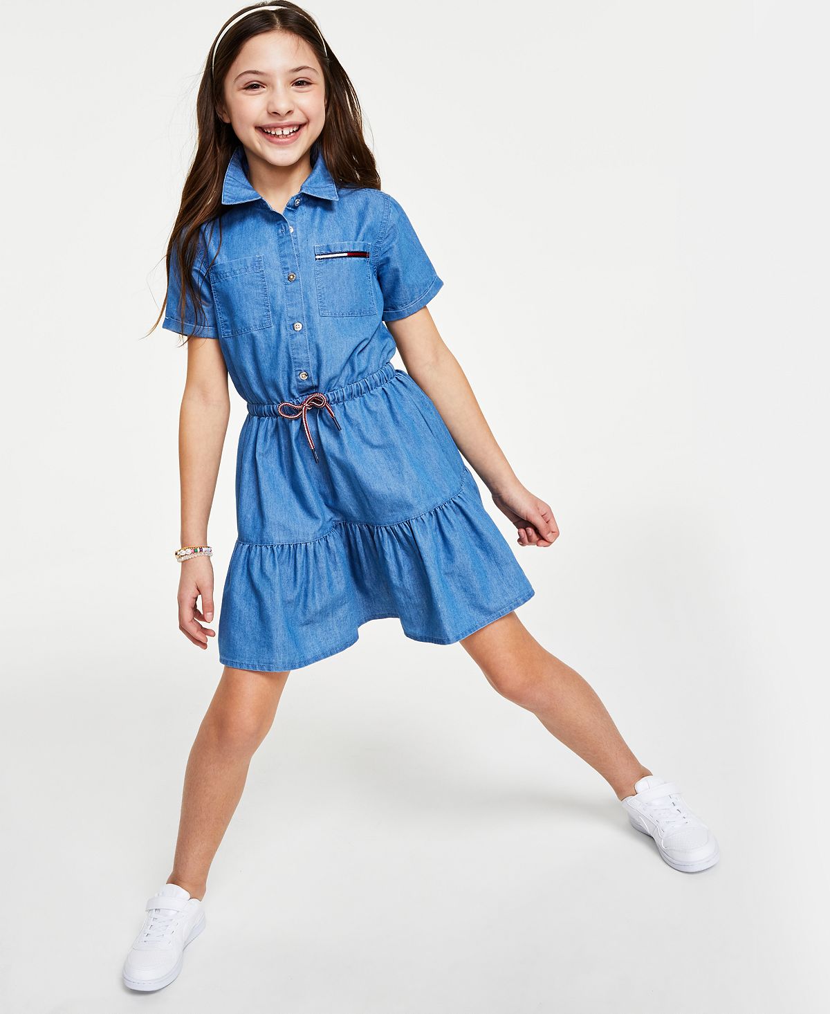 Tommy Hilfiger Big Girls Denim Shirt Dress