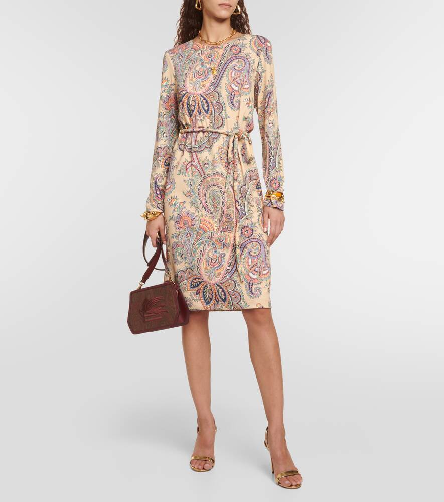 Paisley mini dress with belt ETRO, multicolor