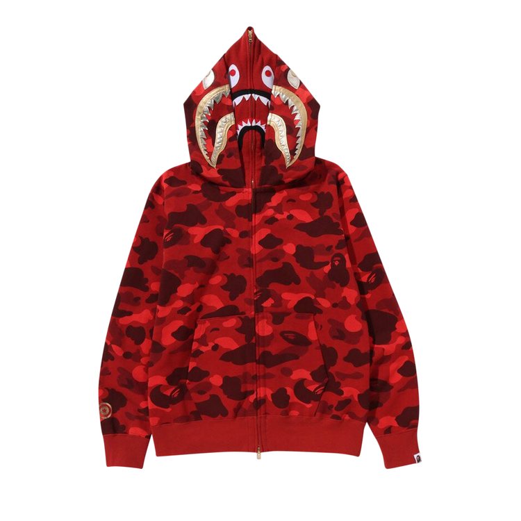 هودي BAPE Color Camo Double Shark Full Zip 'Red'، أحمر