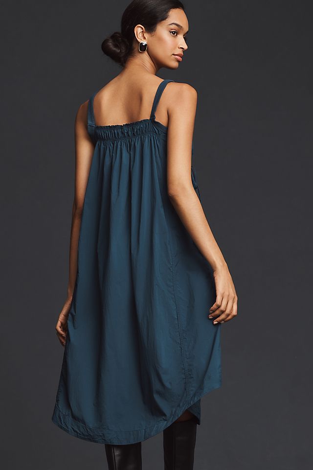 Anthropologie Keeseville Sleeveless Gathered Dress, Navy