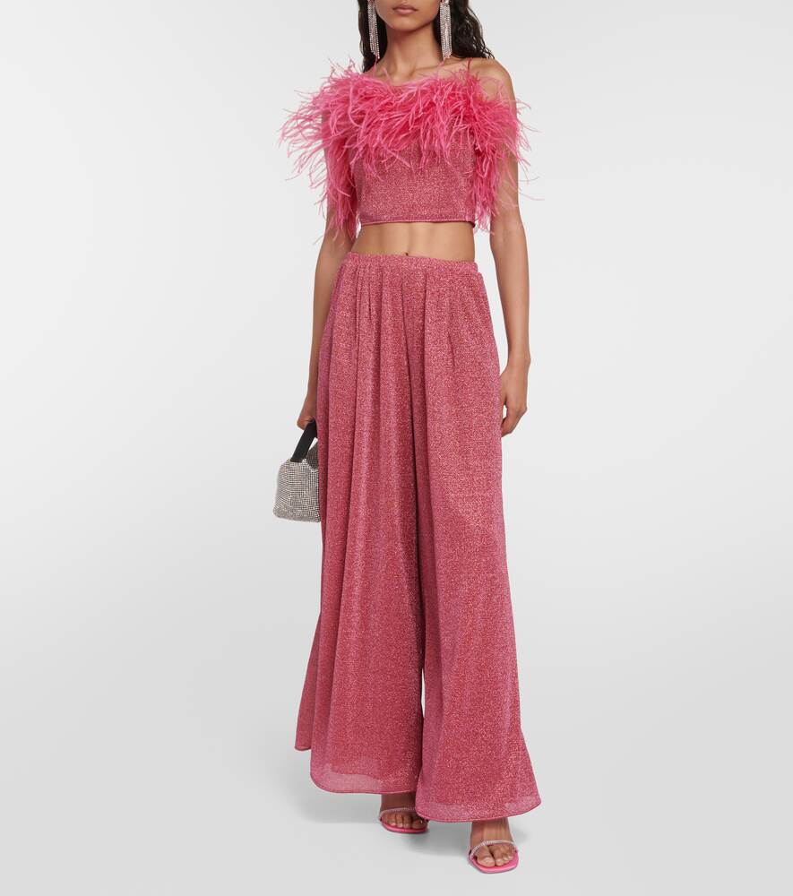 Wide leg trousers Lumière OSÉREE, pink