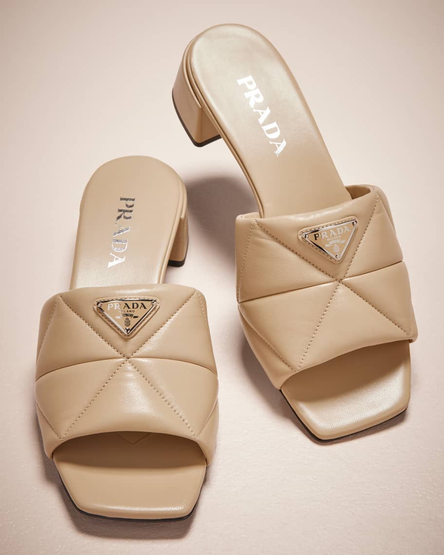 Prada Quilted Leather Slides