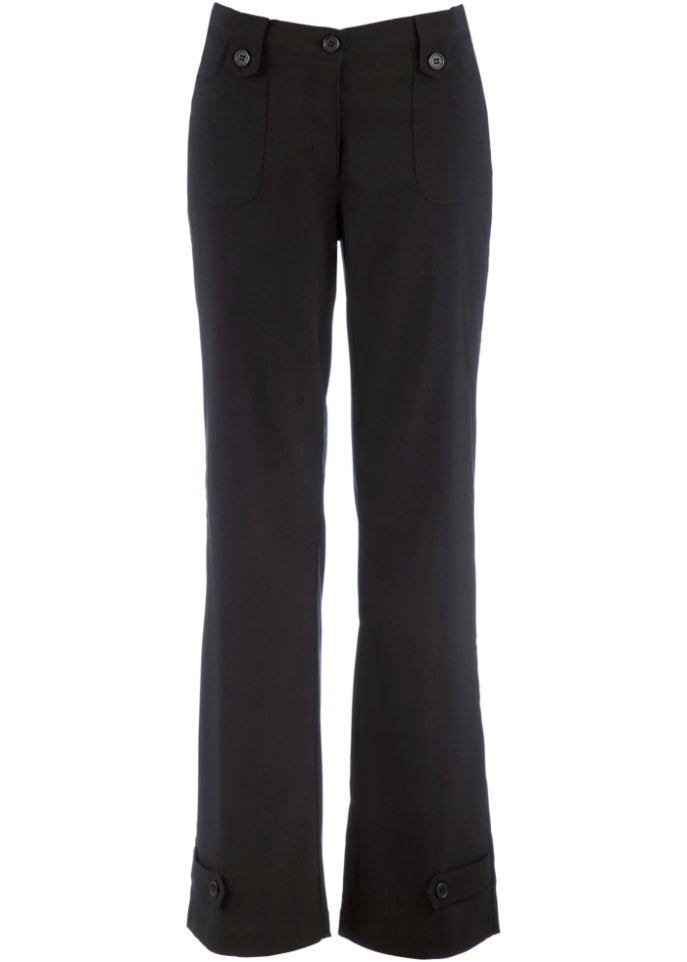 Bengal stretch trousers with a comfortable straight belt Bpc Bonprix Collection, black