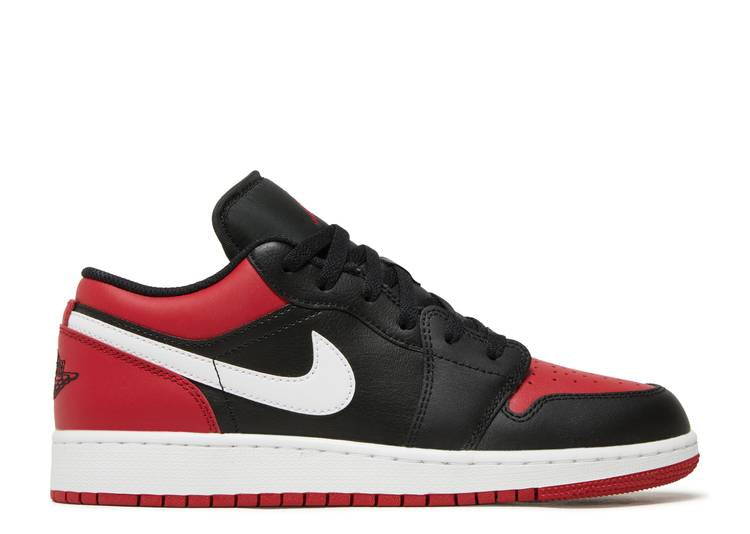 حذاء رياضي AIR JORDAN 1 LOW GS 'ALTERNATE BRED TOE'، أسود