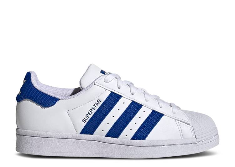 حذاء رياضي Adidas SUPERSTAR J 'WHITE ROYAL BLUE' باللون الأبيض