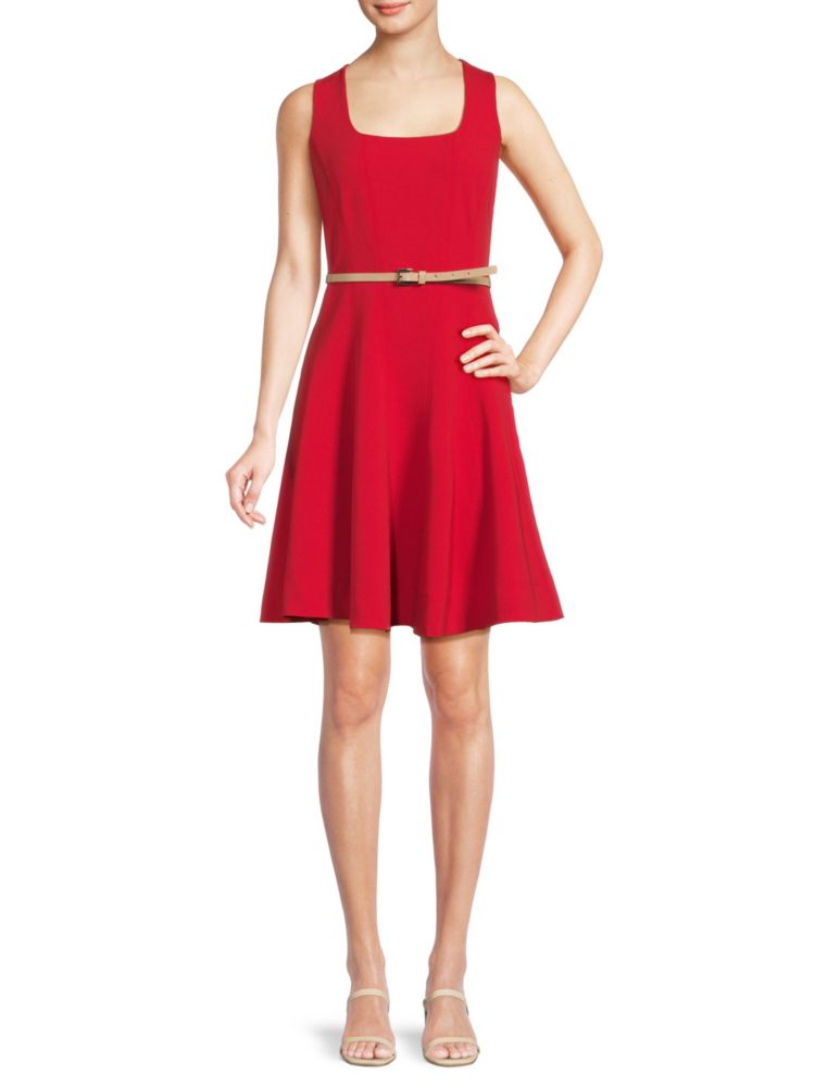 Tommy Hilfiger Solid Flare Dress in Samba